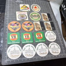 17 vintage 1990s coasters from around the world breweriana bar pub man cave gift