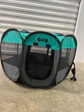 RUFF 'N RUFFUS PORTABLE PET PLAYPEN Small 29" X 29" X 17" Plus Carry Case New