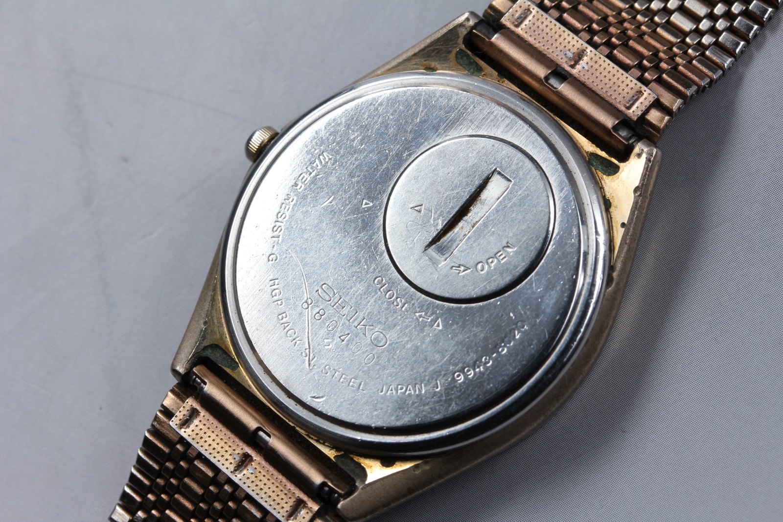 New Batt SEIKO Grand Twin Quartz 9943-8020 Gold 36mm Kanji Men's Watch JAPAN image 7