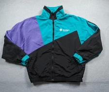 Vintage Silicon Graphics Jacket Mens Large Colorblock Computer Tech Lightweight