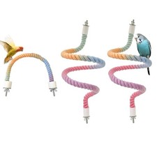 3pcs Gradient Bendable Bird Rope Perch Stand Bird Cage Climbing Rope Toys for