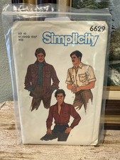 Vintage 1984 Simplicity Men  s Shirt 6629 Pattern Size 40 Chest 15.5  Neck Uncut