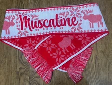 Muscatine Iowa Ruffneck Scarf 7x64 Snowman Winter Christmas Table Runner Penguin