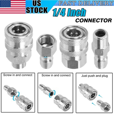 #ad NPT 1 4 Inch Pressure Washer Adapter Quick Connect Fitting Female amp; Male Thread $12.00