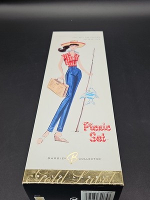 New In Box - Barbie Picnic Set 1959 Reproduction Doll (Gold Label) #J4260