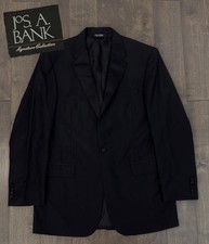 Jos A Bank Signature Mens 100 Wool Black One Button Tuxedo Suit Jacket Size 41L
