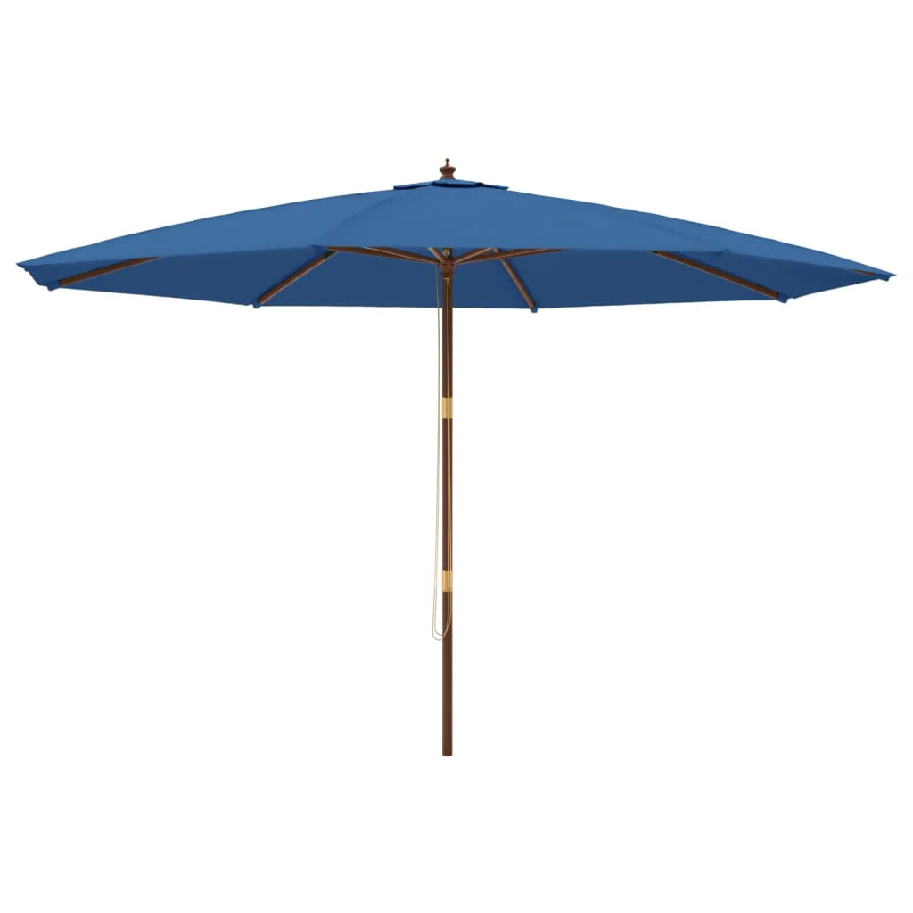 Parasol de jardin bleu 400x273 cm avec mât en bois Helloshop26