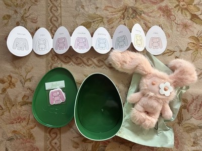 CJ Hendry CLEO Pastel Peach Easter Bunny Plush JuJu New in Tin