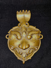 ANTIQUE TRADITIONAL INDIAN BRONZE MASK OF YALI KIRTIMUKHA BHAIRAWA COLLECTIBLE