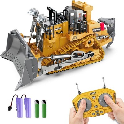 Dwi Dowellin Rc Bulldozer Toys for Boys,Construction Remote Control Bulldozer wi