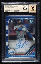 2019 Bowman Chrome Prospect Blue Refractor Cristian Santana BGS 9.5 Auto ya6