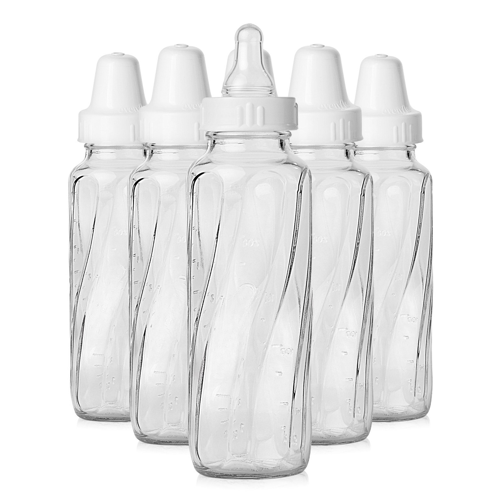 Feeding Classic Glass Twist Bottles, 6 Pack of 8 Ounce Each,