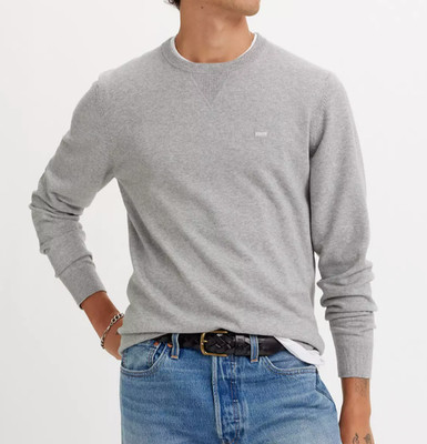 Levi's Men's Lightweight Housemark Sweater Crewneck Jersey Long Sleeve Pull Over