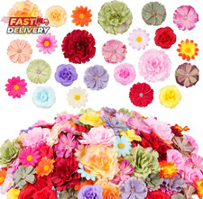 210 Pcs Mini Silk Flower Heads Small Fake Rose Daisy Faux Flowers Bulk for Craft