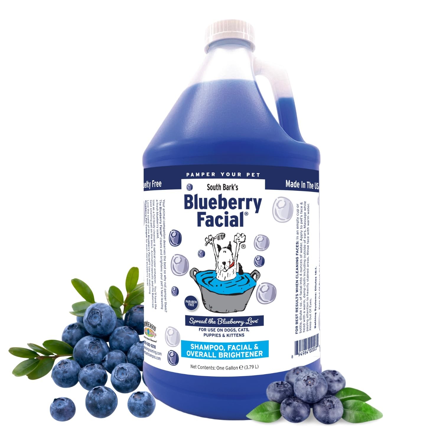 South Bark's Blueberry Facial&reg; for Dogs & Cats 1 Gallon | T