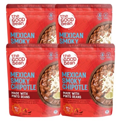 Good Bean 10 Ounce Pack of 4 Smoky Chipotle Pinto Beans Vegan Gluten Free