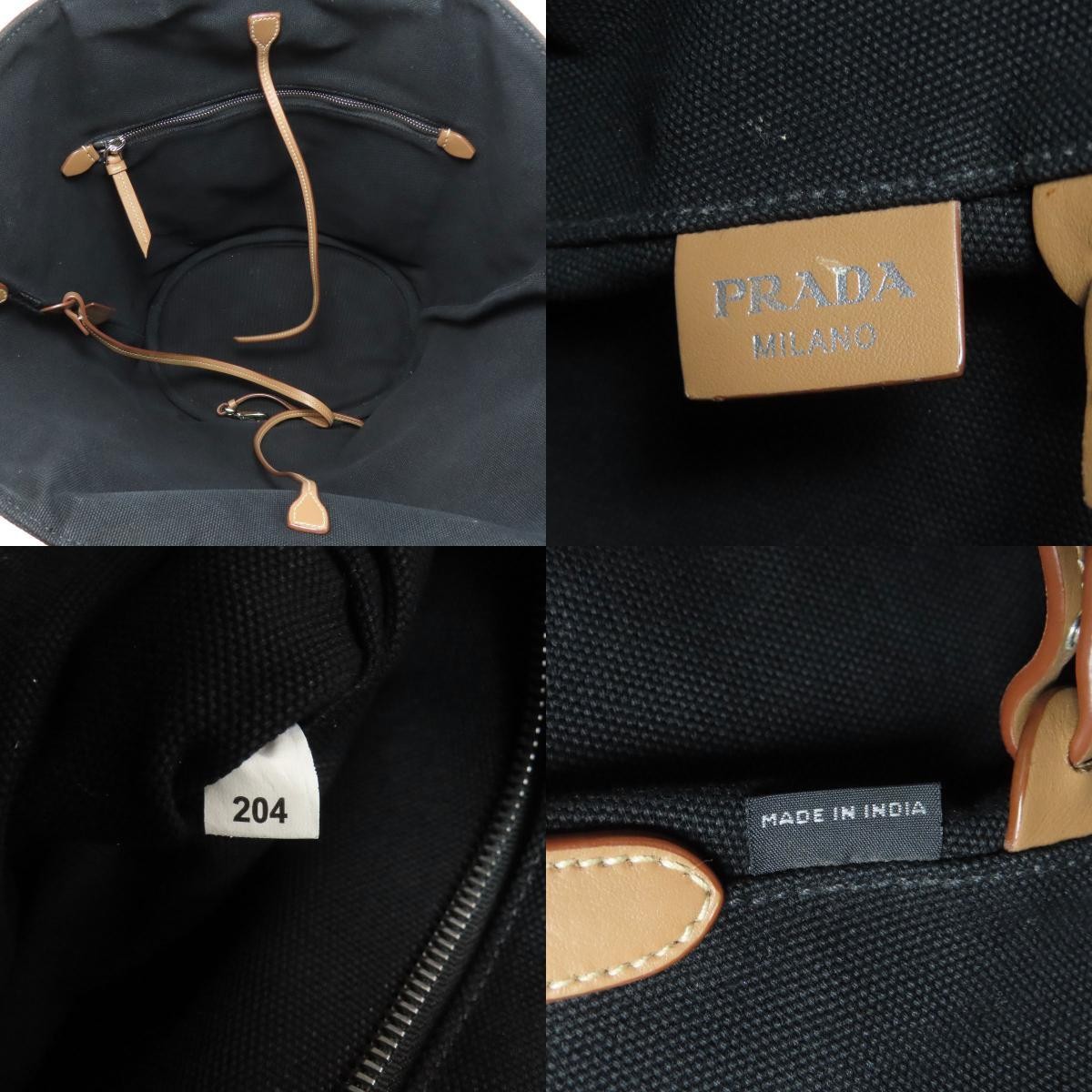 PRADA 1BG163 Canapa Tote Tote Bag Canvas Ladies Used from japan thumbnail 5