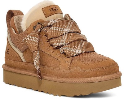 New UGG Women's Lowmel Lace Up Sneakers 1144032 Chestnut Suede NWOB Size 7