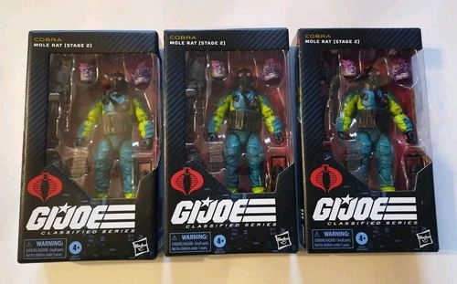 G.I. Joe Classified Lot - #190 Mole Rat (Stage 2) Set Of 3 - Army Builders - NEW