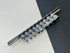  Snap-on Tools Usa 9pc Metric 4-12mm 14 Drive Socket Set Vtg Black Ring