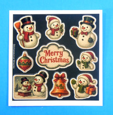 Christmas Snowmen Mini Sticker Sheet Style 5