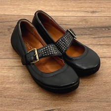 Vionic Goleta Women  s Size 9 Mary Janes Black Leather Orthopedic Comfort Shoes