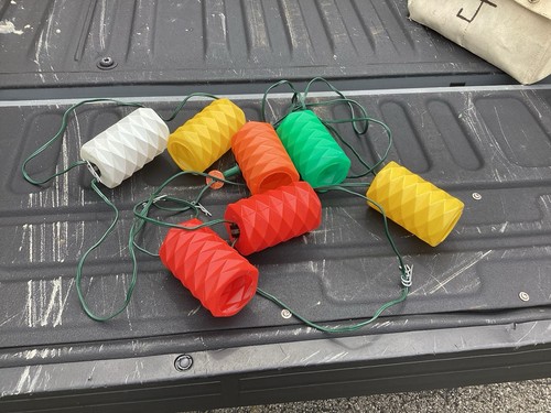 VTG 7 Party Riviera Lantern Lamp Camping RV Patio Tiki Blow Mold Light String