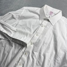 Brooks Brothers Classic Non-Iron Supima Cotton White French Cuff Shirt 17.5-34