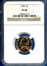 1959 P NGC PR68 Jefferson Nickel 5c US Mint Coin PF68 1959-P PR-68