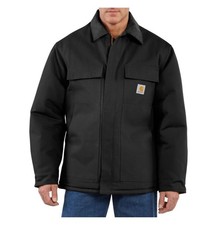 CARHARTT LOOSE FIT FIRM DUCK INSULATED TRADITIONAL COAT - 3 WARMEST - BLACK