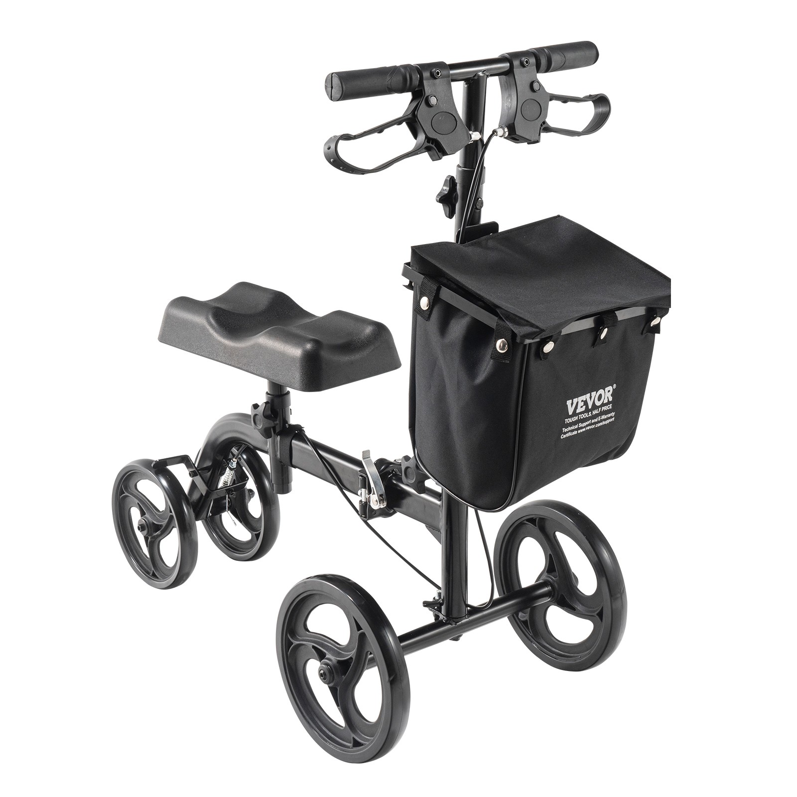 Scooter genoux VEVOR pliable et orientable supportant jusqu'à 136 kg en noir