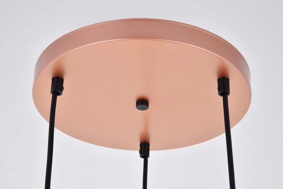 Elegant Lighting LDPD2000 Nora 3 Light 15"W Multi Light Pendant - Black - Image 3 of 4