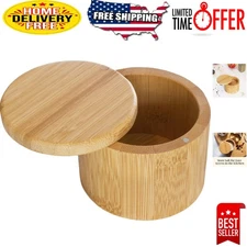 Lightweight 6oz Bamboo Spice Container with Swivel Lid – Ideal for Herbs & Salt