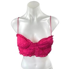 Zara Women's Pink Sleeveless Cami Camisole Bandeau Bustier Crop Tank Top Size S