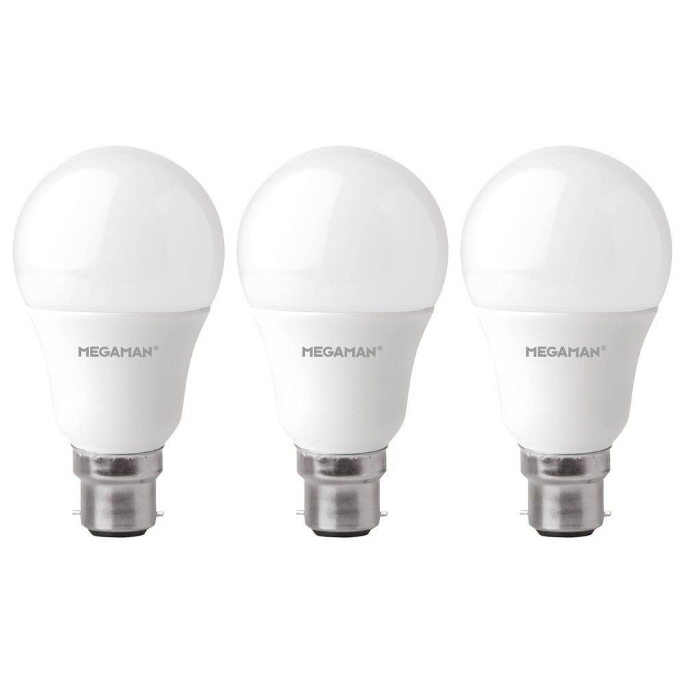 3 x Megaman 143370E (MM09974-1) LED Classic GLS Lamps B22 4000K 8.6W