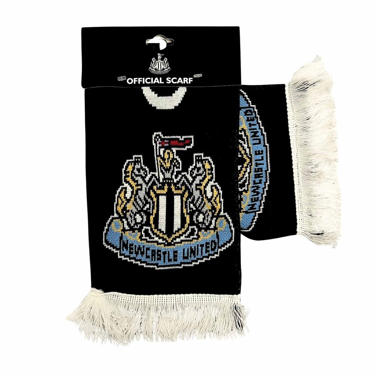 Official Newcastle United Black Crest Design Neck Scarf, 180 cm
