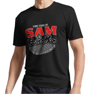 New Sam Was The Record Man Active Logo  T-Shirt Funny S to 5XL