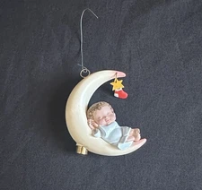 VTG Hallmark Keepsake Magic "Moonlit Nap" Lighted Christmas Ornament 1988 Baby