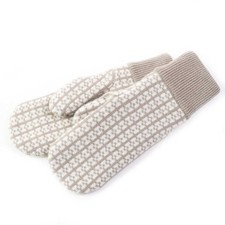 HERMES Hope Cashmere 100 Current Mittens/Gloves H logo all over pattern Greige
