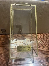 Metal And Glass Wine Cork Holder Glass Box Uncork & Unwined 12”x7”x6”