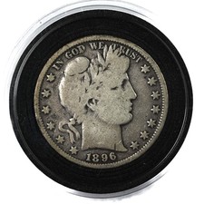 1896-P Barber Half Dollar 50c – Very Good VG+ – Philadelphia