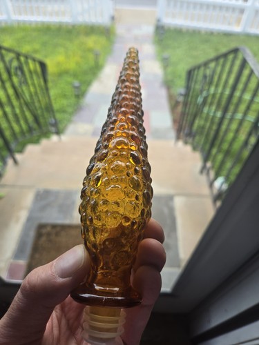 Vintage MCM 22" Empoli Italy Lego Brick Genie Bottle Decanter/7.5" Flame Stopper - Picture 9 of 24