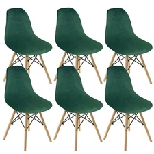 Dining Room Chair Covers Set of 6, Velvet Slipcovers for Mid Century Modern, ...