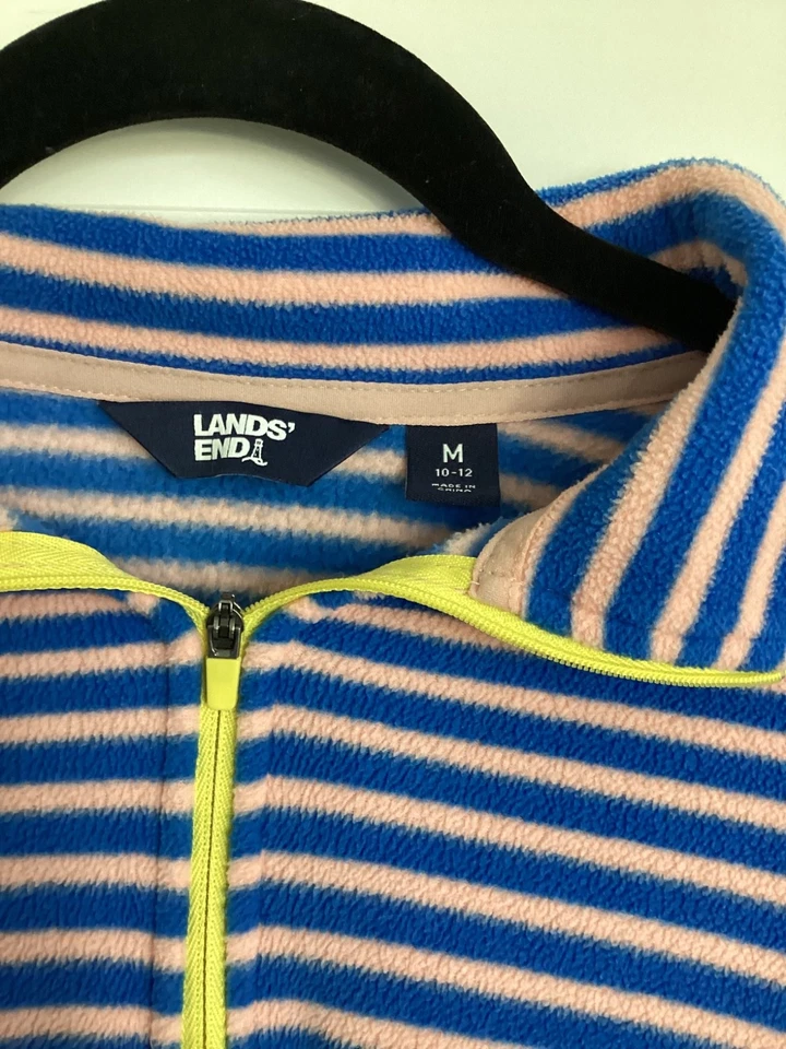 Vestido Lands End Feminino Multi Listrado Manga Longa Malha de Lã Quarto Zíper Tamanho M - Imagem 2 de 4