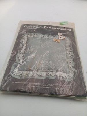 Olde Mill Candlewicking  Monogram Pillow Kit New # 07-11 VTG USA Made