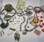 Vintage To Now Western Boho Southwest Costume Jewelry Lot Faux Turquoise Beaded