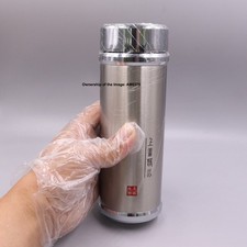 Solid 999 Fine Silver Liner Vacuum Cup Insulated Bottle Silver ZincAlloy Surface