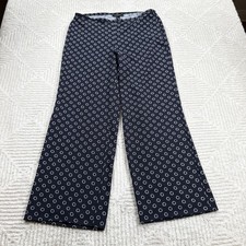 Talbots Pants Womens 10 Navy Life Saver Dot Nautical Work Coastal Dress Casual