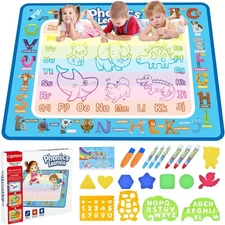 Water Doodle Mat 40x32Inches Large Magic Drawing for Kids 2-7 Year Old(Alphabet)
