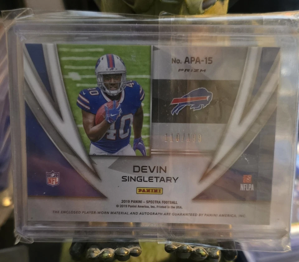 2019 Panini Spectra - RPA Devin Singletary - Neon Blue Prizm /199 3 COLOR RC - Image 2 of 2
